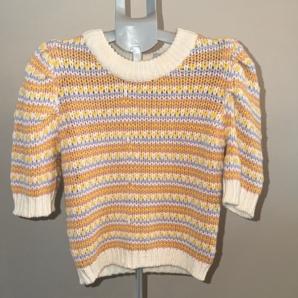 English Factory Yellow and Cream Striped Sweater